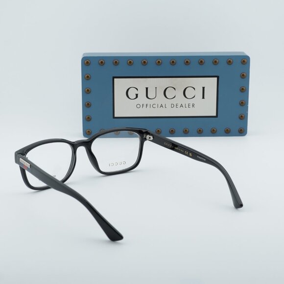 Gucci GG0749O 004 Rectangle Eyeglasses 55mm - Shiny Black - Picture 9 of 12
